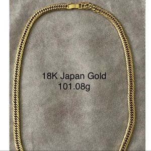 Real Solid Japan 18K gold necklace